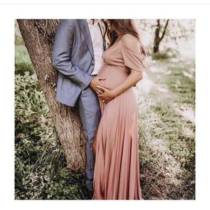 Maternity Cold Shoulder Dress